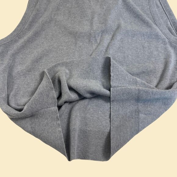 Vintage 80s/90s Jantzen vest, size L grey 1980s v-neck knit sleeveless pullover - Picture 7 of 8